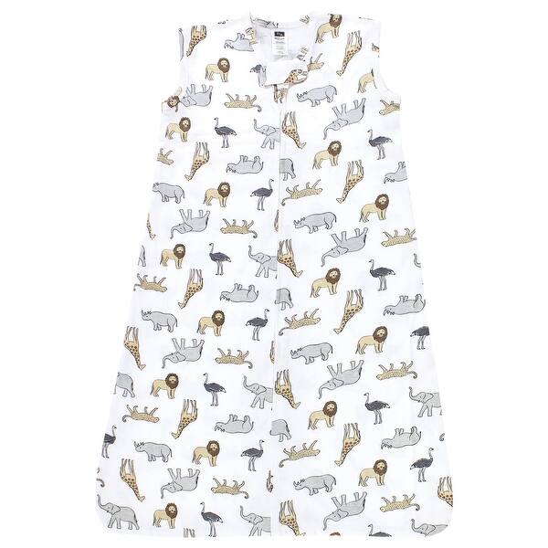 slide 1 of 1, Hudson Baby Cotton Sleeveless Wearable Sleeping Bag, Sack, Blanket, Modern Safari 0-6 Months - Modern Safari