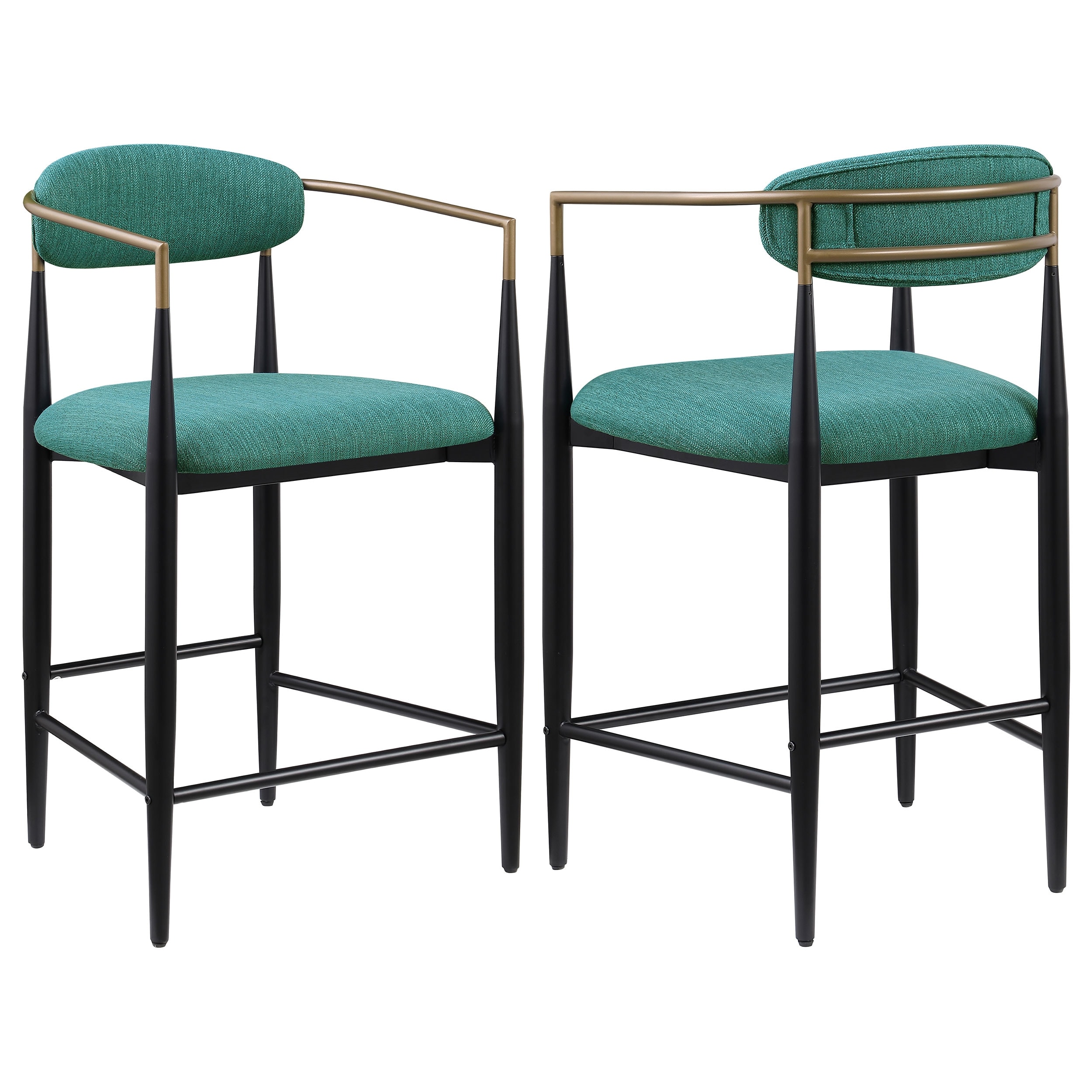 Renfroe Green Fabric Upholstered Counter Chair (Set of 2)