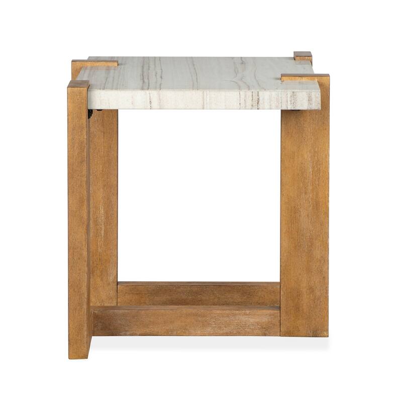 Magnussen Home Carrington Honey Wheat Rectangular End Table - 24.5''W x 28.5''D x 24.5''H
