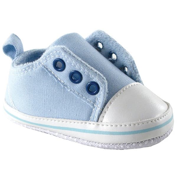 slide 1 of 1, Luvable Friends Baby Boy Crib Shoes, Blue Laceless 0-6 Months - Blue Laceless