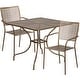 preview thumbnail 10 of 23, 35.5-inch Square Steel 3-piece Patio Table Set with Square Back Chairs