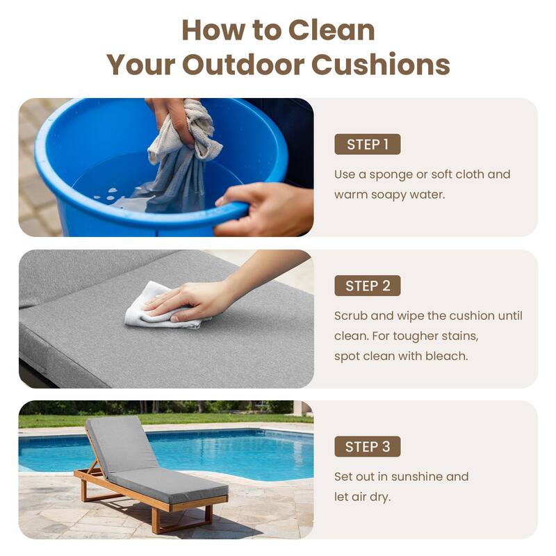 22.4 in W x 71.9 in L x 3.5 in Thickness Outdoor Chaise Lounge Replacement Cushion