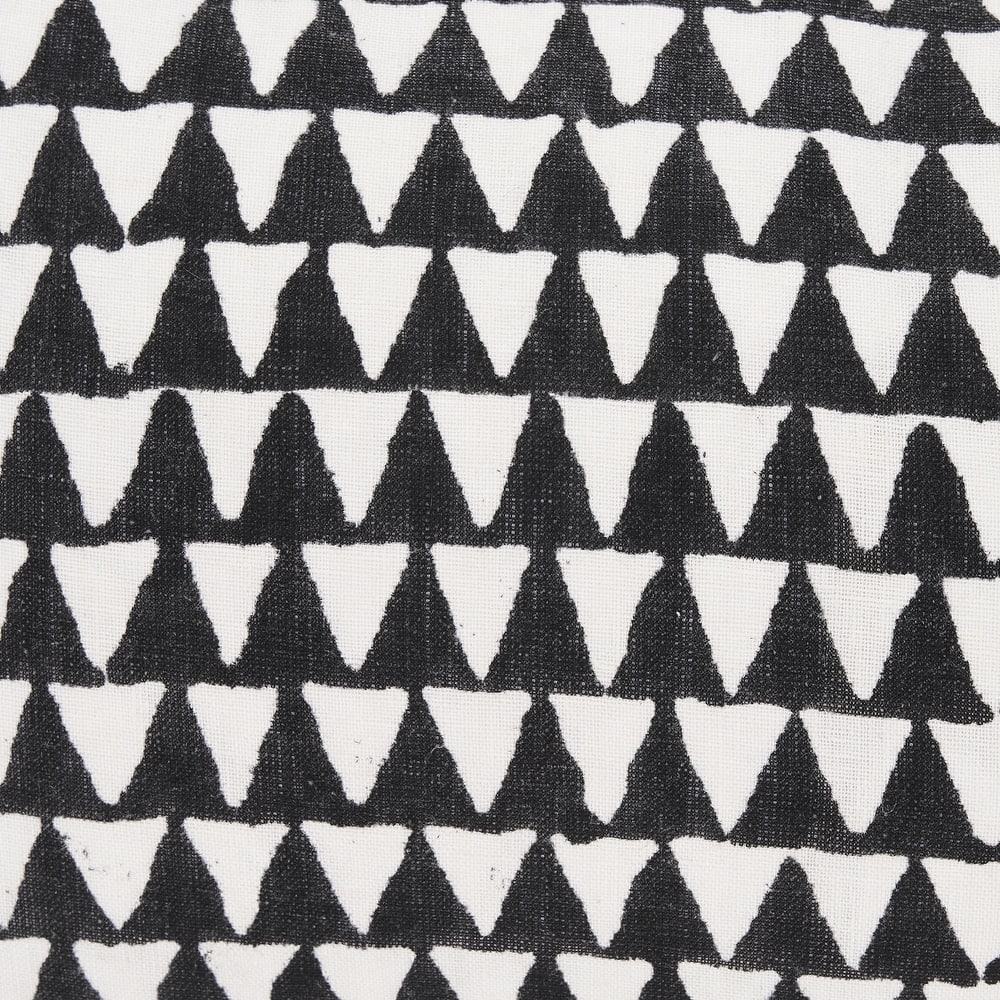 Jolie Cream w/ Black Print Linen Lumbar Decorative Pillow Cover