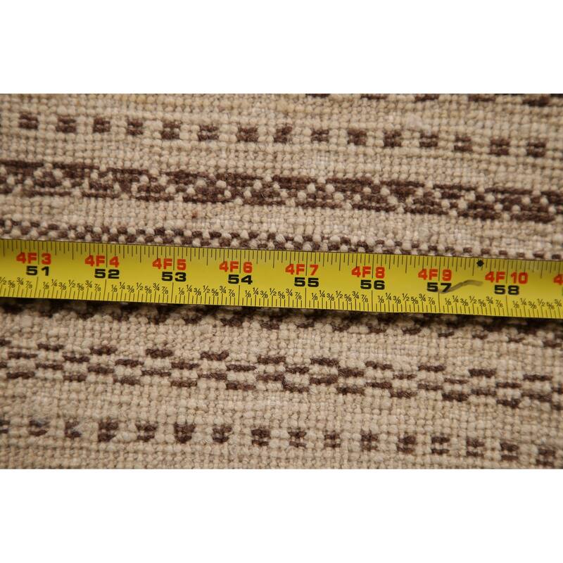 Striped Modern Gabbeh Runner Rug Handmade Wool Carpet - 2'6"x 11'8"