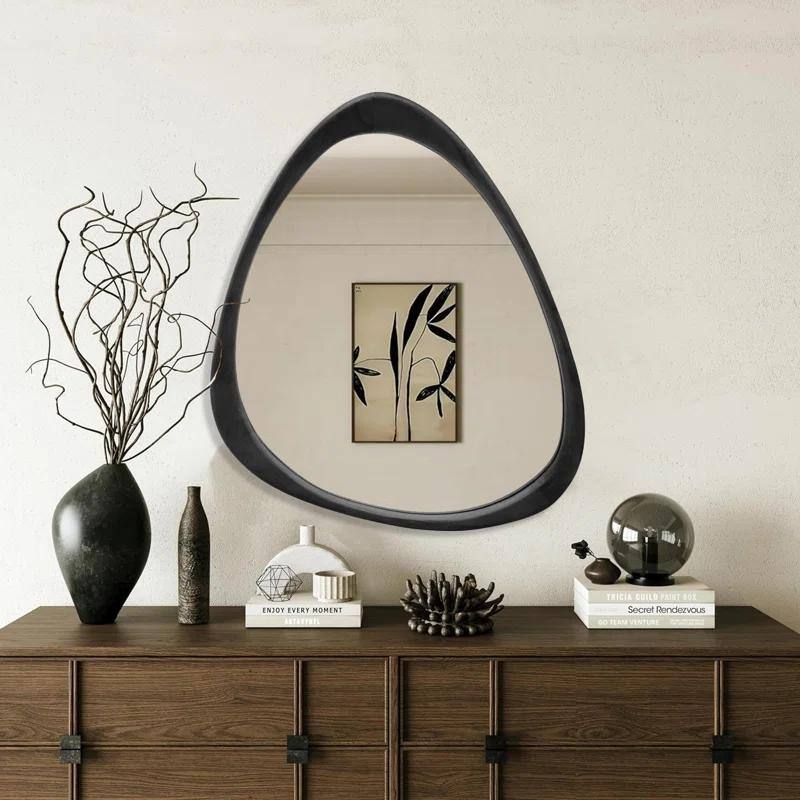 Unique Silhouette: Curved-shaped, Stylish Wall Mirror - 19X24 - Black