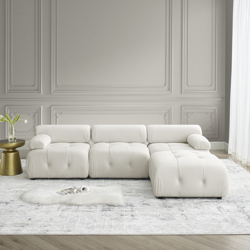 Modular Sectional Sofa Button Tufted Designed and DIY Combination