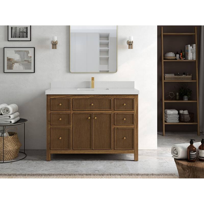 Willow Collections 48 in. W x 22 in. D Sonoma Teak Single Sink Bathroom Vanity with Countertop