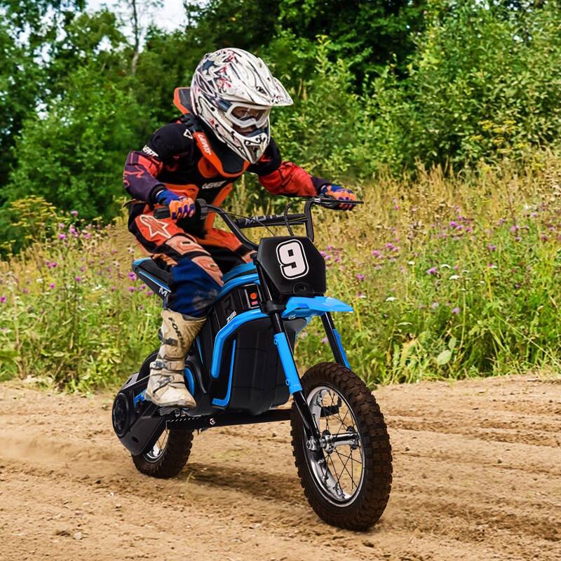24V Kids Electric 3-Speed Dirt Bike, Motorcycle with Shock for Aged 8-14 Kids Best Gift