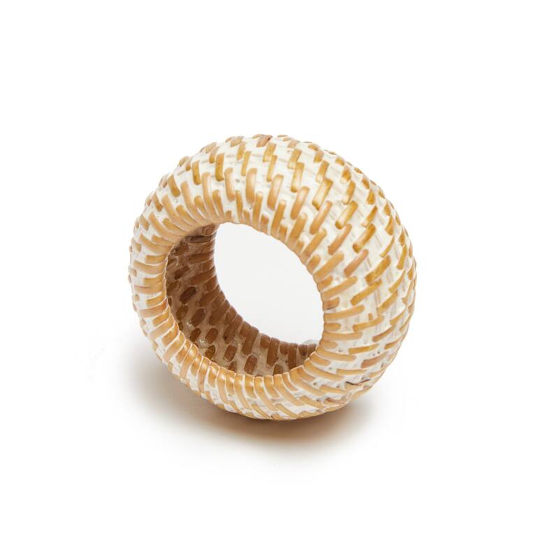 Caravan Eclipse Napkin Ring - Set of 4 - Whitewash - 2.5 x 2.5