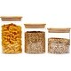 preview thumbnail 5 of 7, Glass Canisters with Airtight Bamboo Lids, 3 Sizes for Pantry Storage (5 Pack)