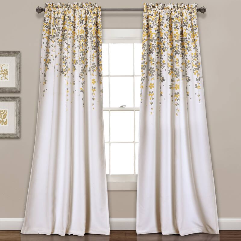 Lush Decor Weeping Flowers Room Darkening Curtain Panel Pair