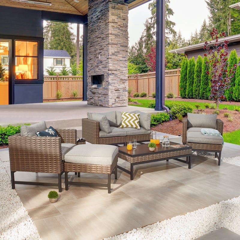 Patio Festival Right-Angle 8-Piece Outdoor Conversation Set