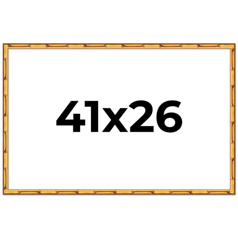 41x26 Frame Gold Bamboo Picture Frame Modern Photo Frame Includes UV Acrylic Shatter Guard Front Acid Free Foam Backing Board