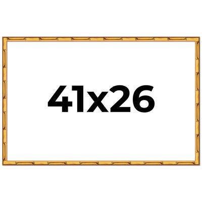 41x26 Frame Gold Bamboo Picture Frame Modern Photo Frame Includes UV Acrylic Shatter Guard Front Acid Free Foam Backing Board