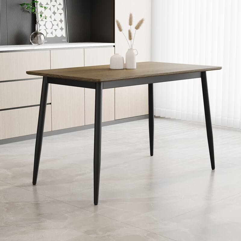 Modern minimalist wood grain tabletop dining table, stylish dining table, kitchen dining table, sturdy and durable, easy