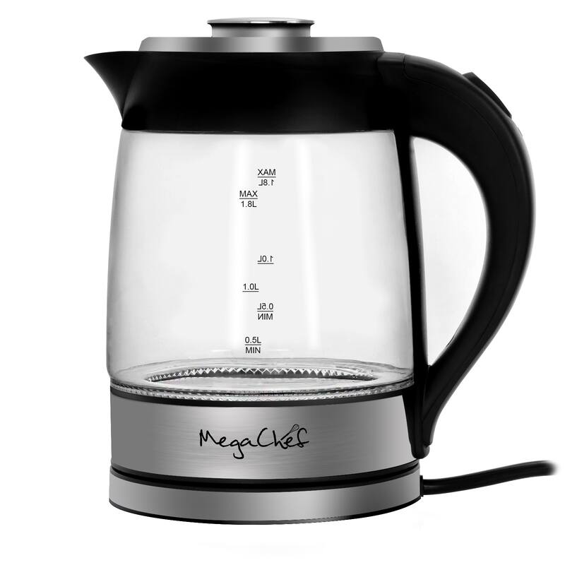 61 Ounce Glass and Stainless Steel Electric Tea Kettle and Infuser On