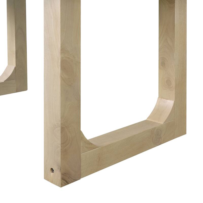 60"-78" Extendable Dining Table with Smooth Rails, Wooden Kitchen Table with Removable Leaf, Double U-Shape Base