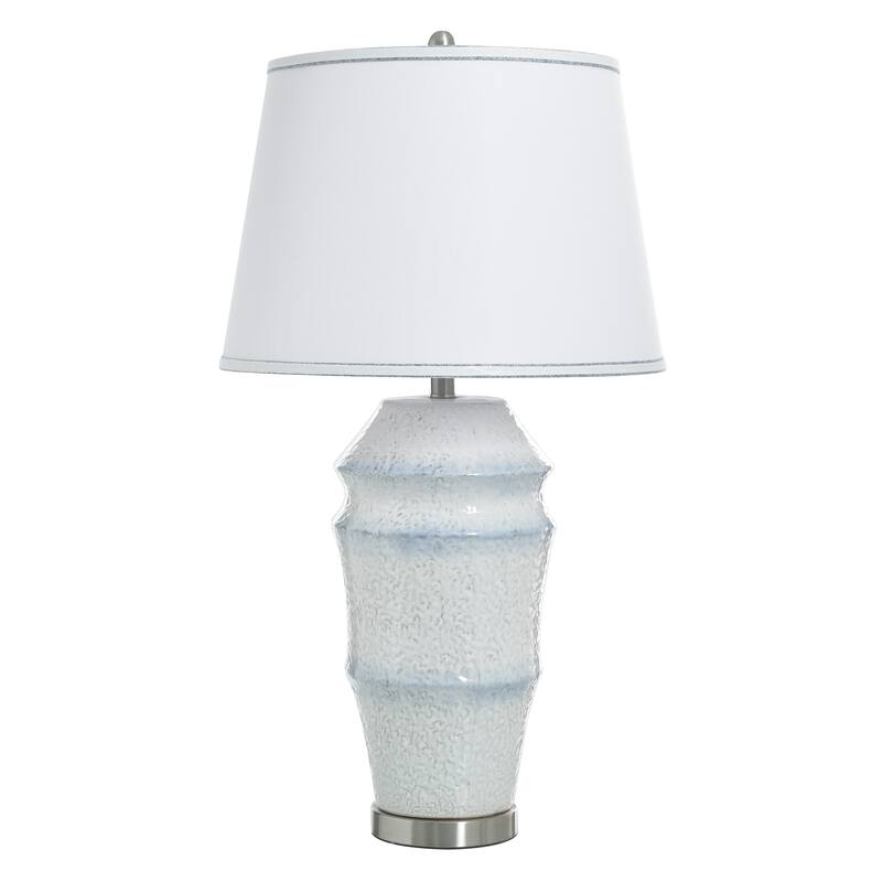 StyleCraft Ceramic Table Lamp - Bexium Blue - White Shade - Bexium Blue, White