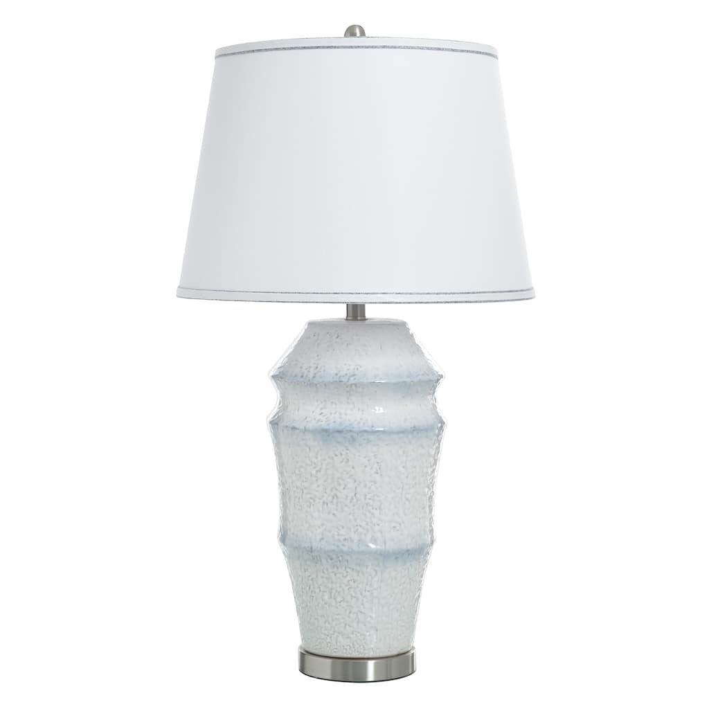 StyleCraft Ceramic Table Lamp - Bexium Blue - White Shade