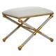 preview thumbnail 6 of 5, Upholstered Rectangular Bench with Metal Base - 24" - Gold and White