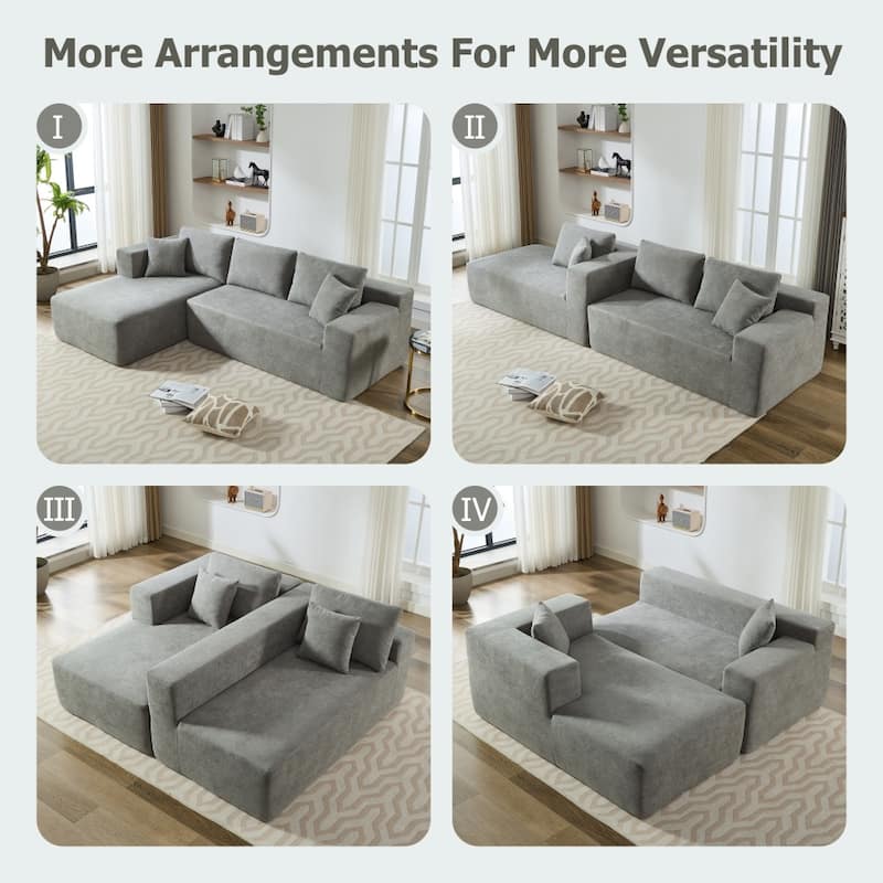 106.50" Relaxation Multifunctional Modular Reversible Sectional Sofa with Pillows