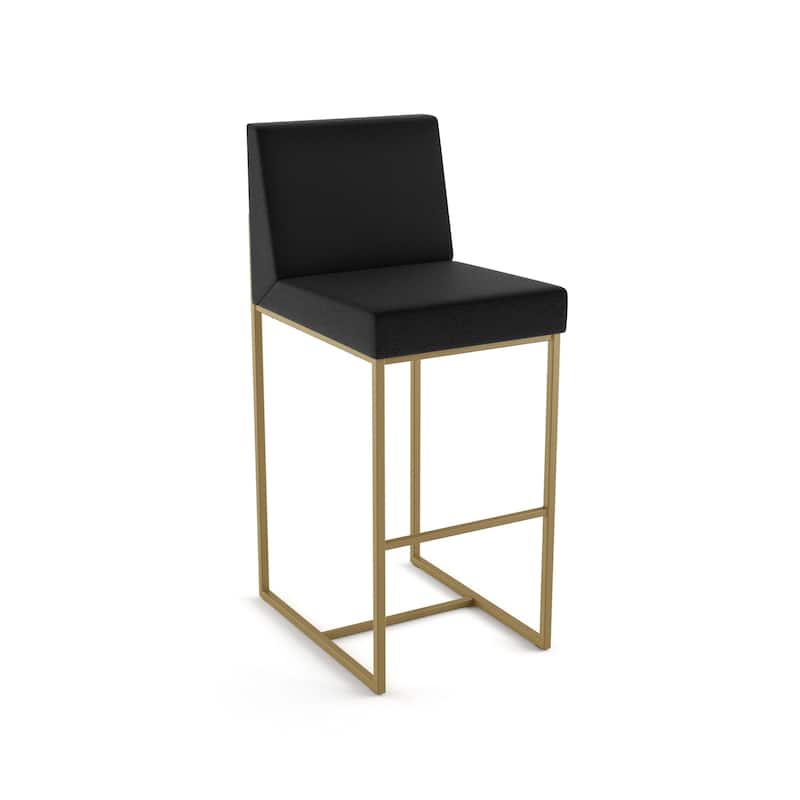 Amisco Derry Counter and Bar Stool - Charcoal Grey Boucle Polyester / Golden Metal - Bar Height