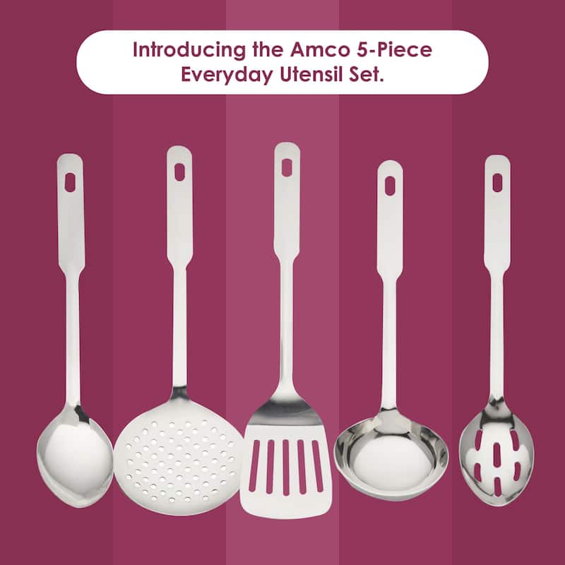 Amco 5 Piece Utensil Set - 14 in