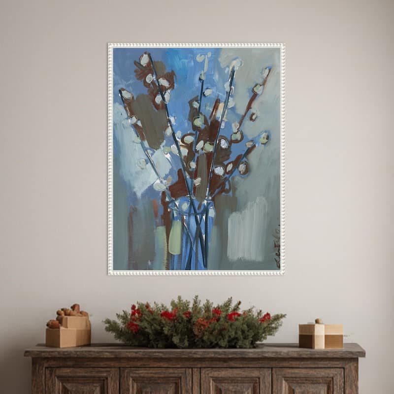 Winter Willow I by Erin McGee Ferrell (23 x 30 in.), Framed Canvas Wall Art Print - Sylvie Beaded White