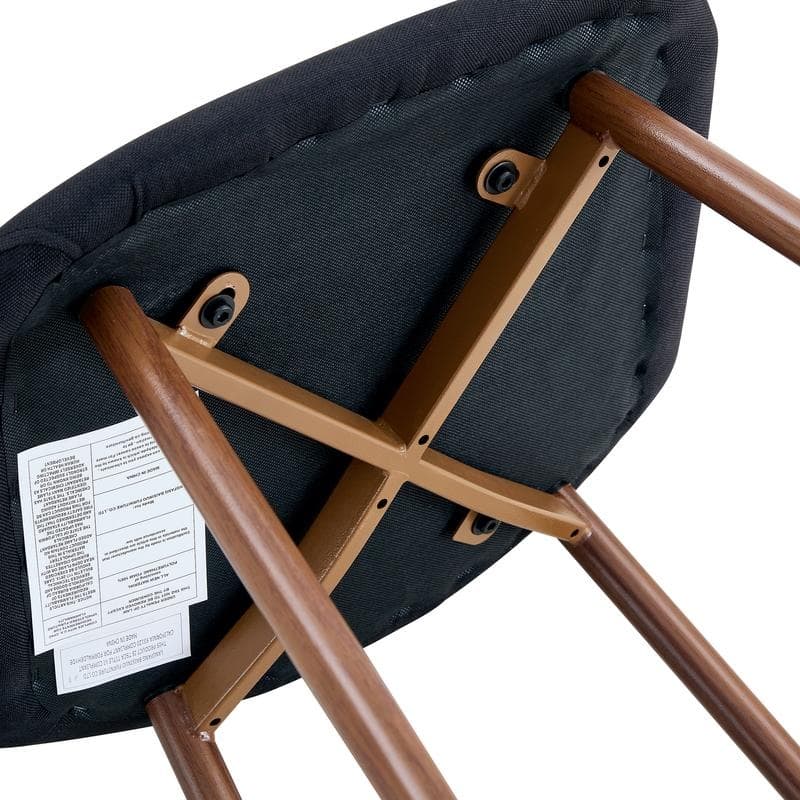 Set of 4 Modern Dining Chairs - Breathable Linen-Cotton Upholstery & Sturdy Integrated Metal Legs