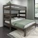 Max and Lily Farmhouse Twin over Queen L Shaped Bunk Bed - Barnwood Brown