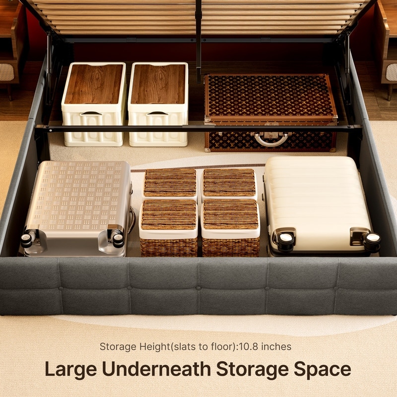 Lift Up Storage Bed Frame with Hydraulic System