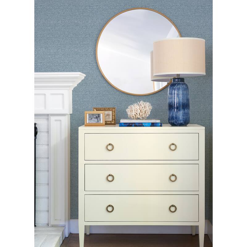 A-Street Prints Minerva Denim Texture Geometric Wallpaper