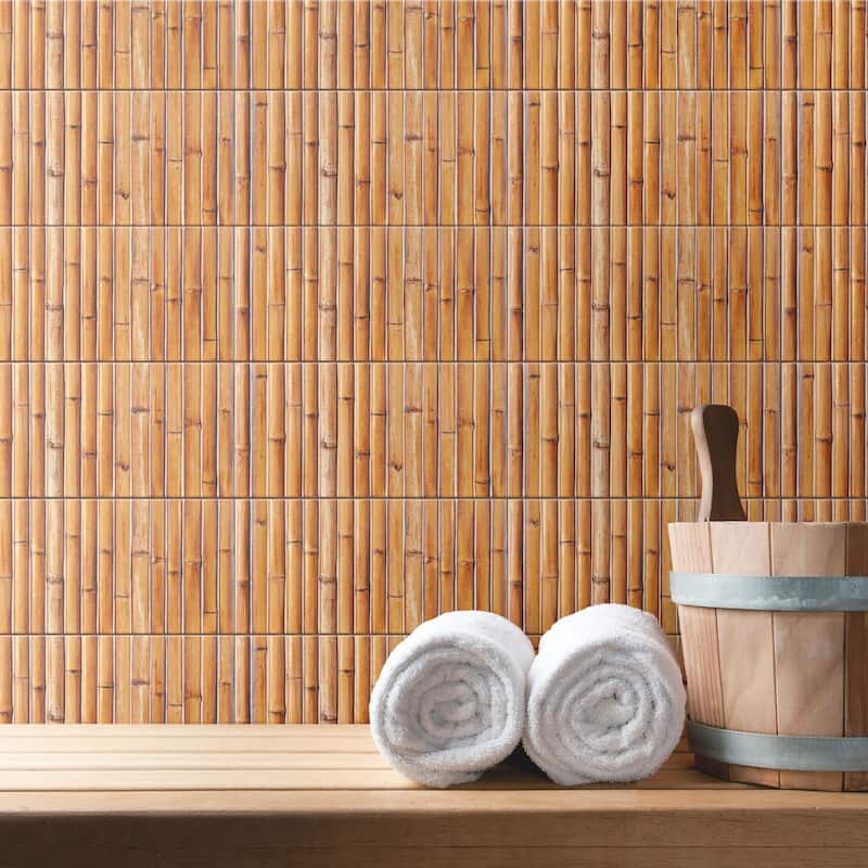 Merola Tile Bamboo Haven Clay Brown 5-7/8" x 11-7/8" Fluted Ceramic Wall Tile