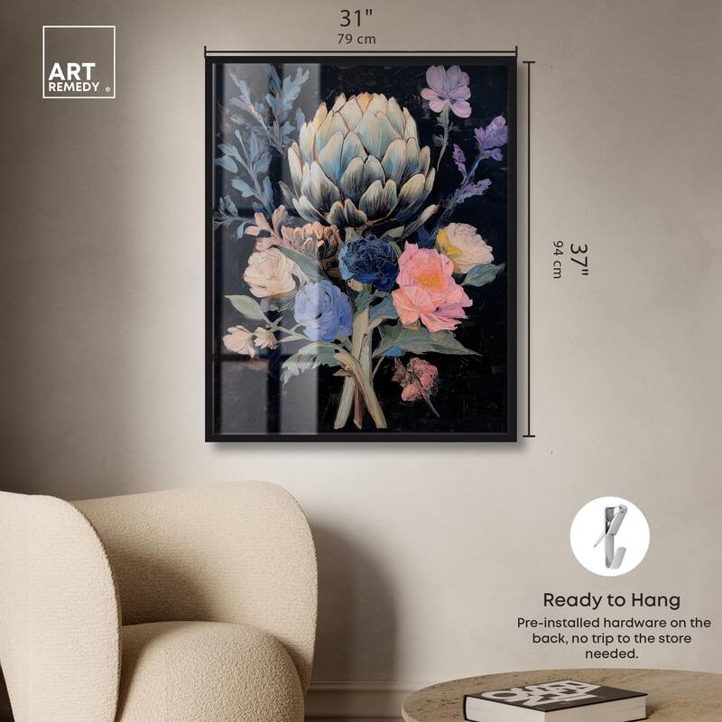 Moody Artichoke I Shadowbox by Art Remedy