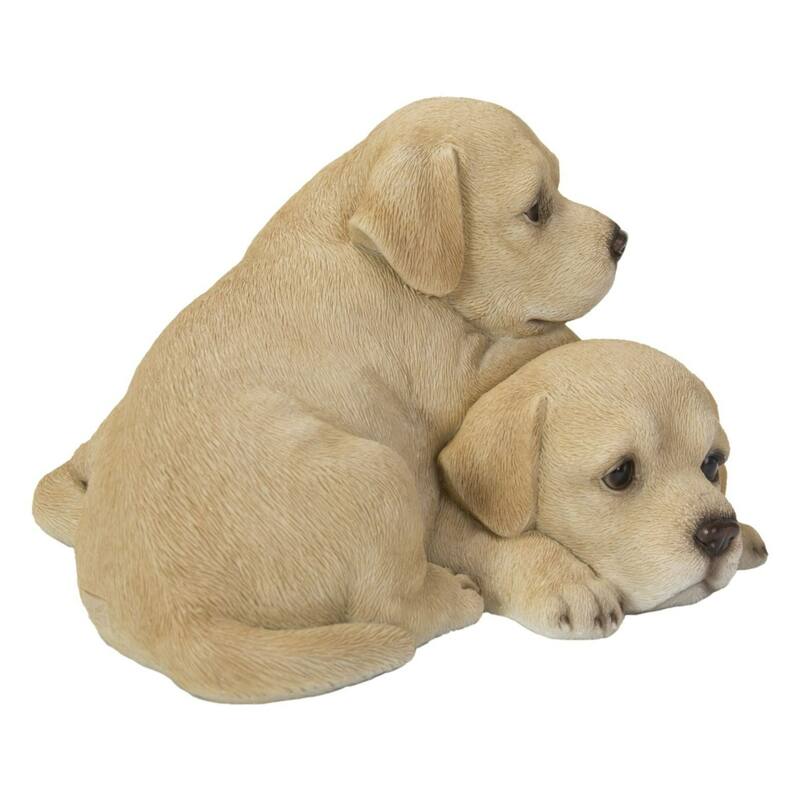 8.25" Labrador Retriever Puppies Outdoor Garden Statue