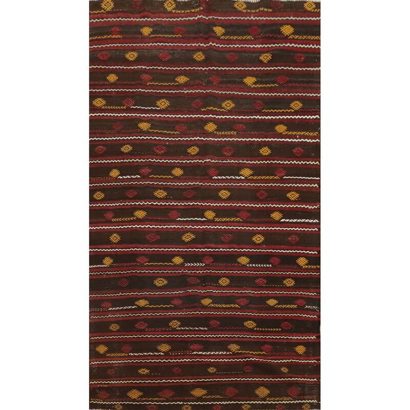 Hand Woven Oriental 100% Wool Carpet Southwestern Tribal Multi-Colored Kilim Area Rug - 10' 0'' X 5' 9''