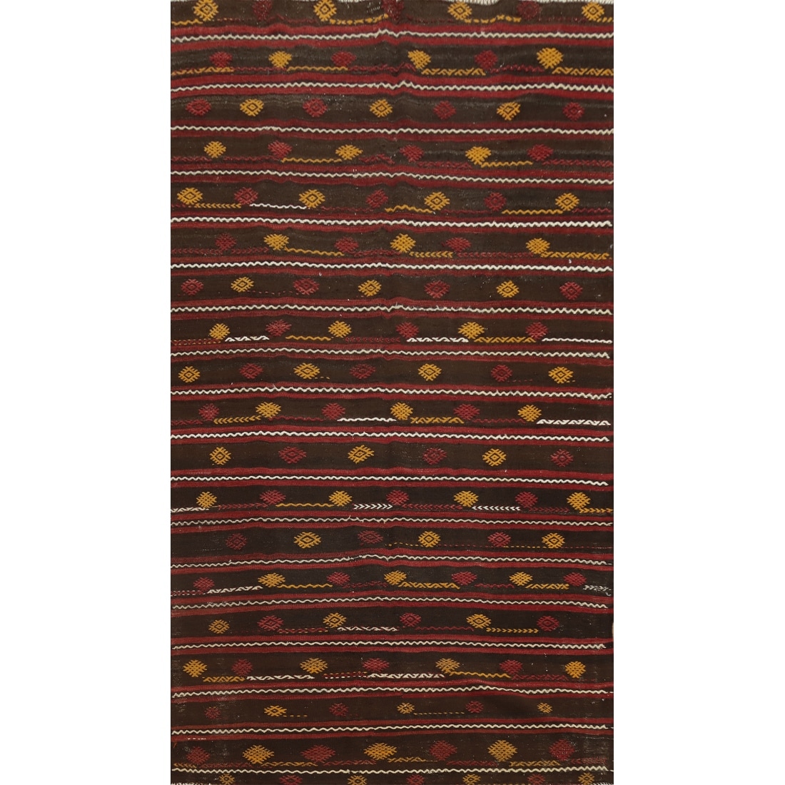 Hand Woven Oriental 100% Wool Carpet Southwestern Tribal Multi-Colored Kilim Area Rug - 10' 0'' X 5' 9''