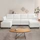 Option 4 Seater Sectional  with 2 Ottoman,Bright White