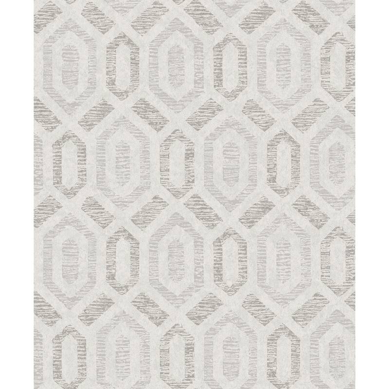 A-Street Prints Latona Platinum Diamond Geometric Wallpaper
