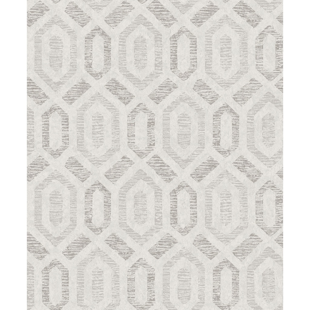 A-Street Prints Latona Platinum Diamond Geometric Wallpaper