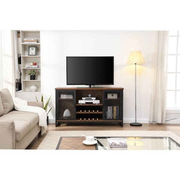 Industrial Storage Cabinet with Wine Rack and TV Stand - Bed Bath ...