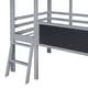 preview thumbnail 15 of 14, Gray Twin Solid Wood Loft Bed with Slide & Blackboard