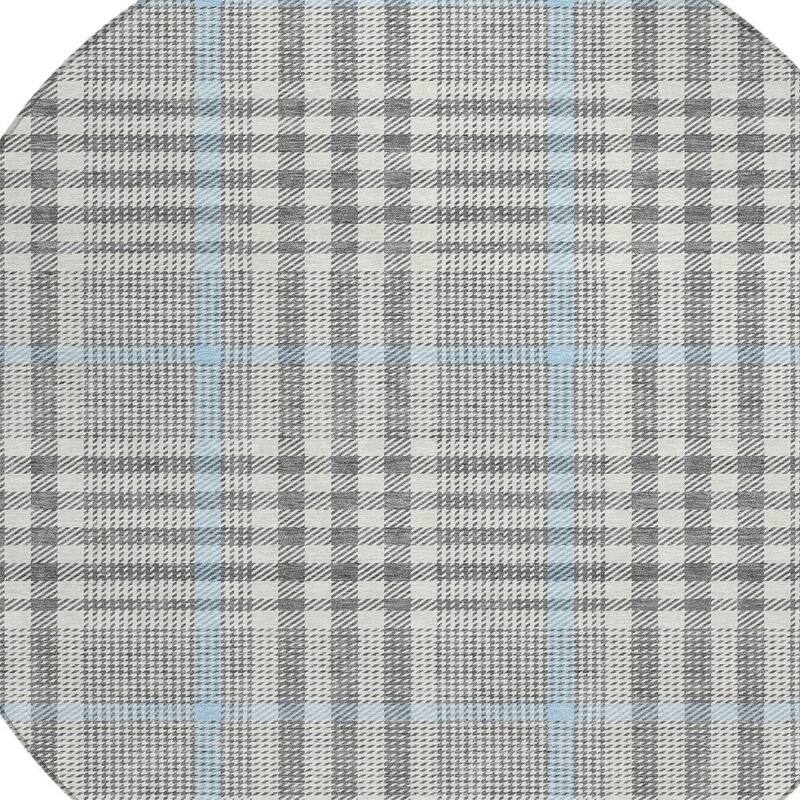 HomeRoots Plaid Transitional Rectangle Outdoor Rug