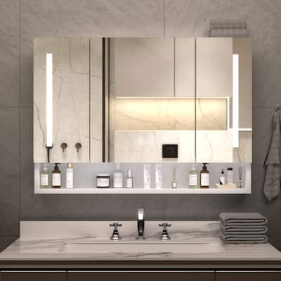 Bathroom Medicine Cabinet with Mirror, Defogging Feature, and Ample Storage