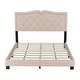 preview thumbnail 4 of 5, Queen Upholstered Platform Bed Frame with Tufted Headboard and Decorative Rivet Accents Sturdy