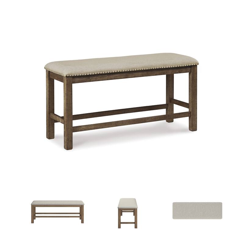 Moriville Counter Height Dining Bench - Beige/Brown