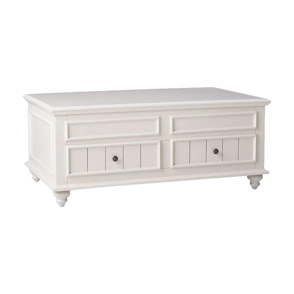 Wooden Coffee Table with Lift Top in White Washed
