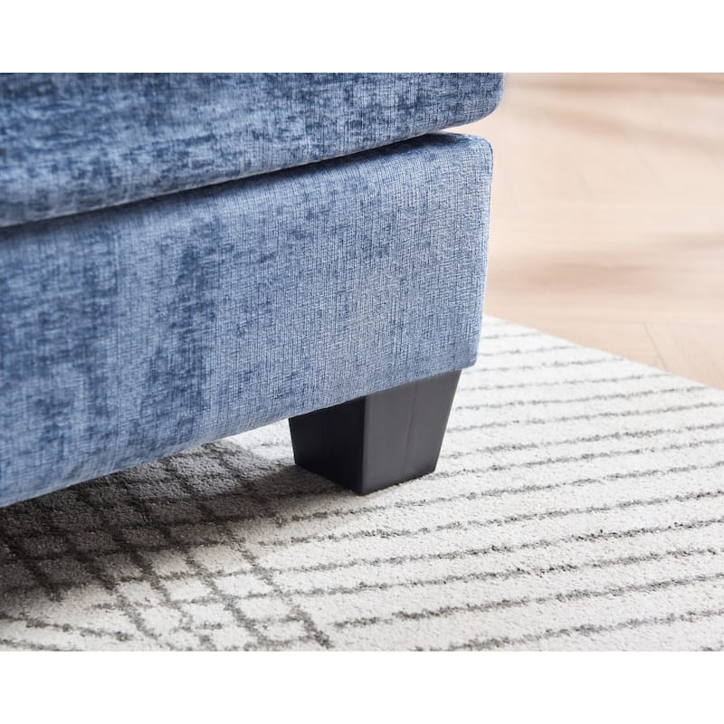 120.1" Chenille L-Shaped Modular Sectional Sofa with Ottoman, 3-Seater Cloud Couch with 22.4" Deep Seats & High-Resilience Foam