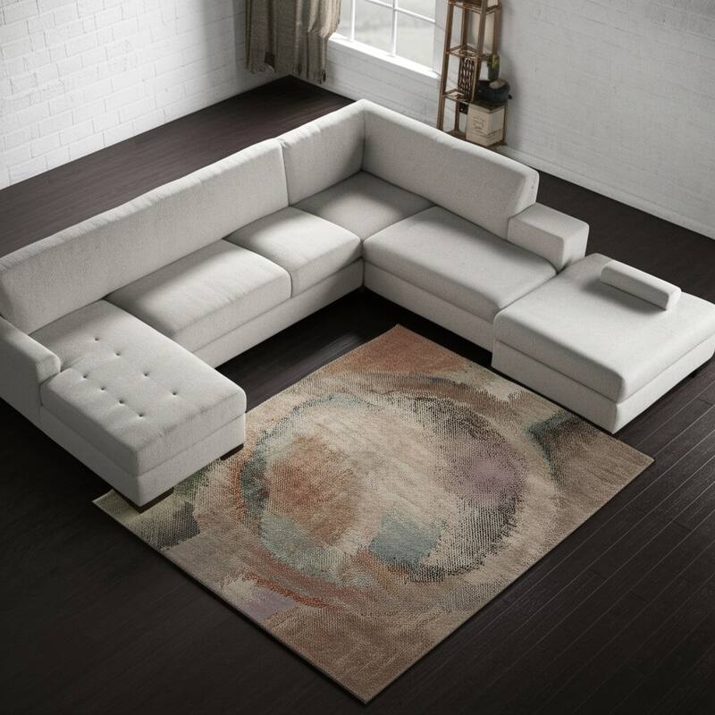 HomeRoots Abstract Industrial Rectangle Area Rug - 152.00 in. x 120.00 in.  x 0.47 in.