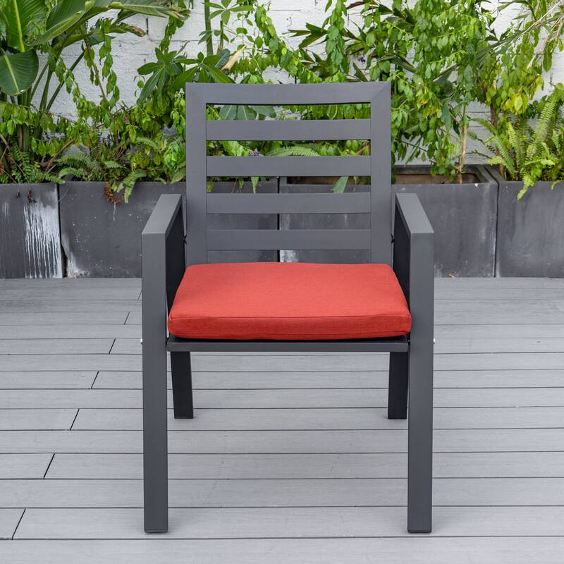 Chelsea 5-Piece Aluminum Outdoor Dining Set 48 in. Round Table and 4 Dining Armchair w/ Cushions